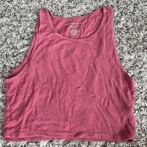 American Eagle Pink Sleeveless Crop Tank Top And Rue21 long t shirt, v-neck